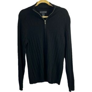 Giasone Merino Wool Men’s Full Zip Black Sweater Size M